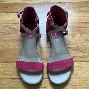 Maria Sharapova by Cole Haan pink tan leather sandals sz 7.5